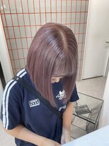 ペレ 渋谷(PELE)&nbsp;デザインカラー/レイヤーカット/ウェットヘア/オリーブベージュ