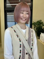 スニュウ(snuw)&nbsp;切りっぱなしボブ小顔カットグレージュピンクベージュ