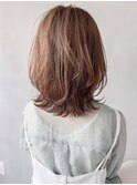 斜めバングホワイトブロンドサイドバングモテ髪#236f0327