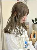 10代20代30代韓国ロングレイヤーくすみオリーブベージュ/akari