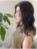ミディアム/ロング/パーマ/セミウェット仕上げ/外国人風パーマ