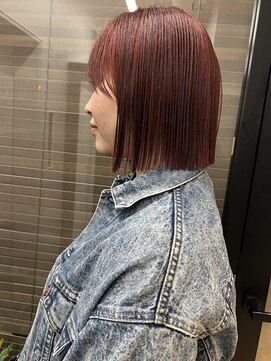 ヌープヘアーアイス(NUUP.hair ici) 夏◎ブリーチなしダブルカラー透明感オレンジ