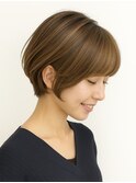 市川ショートヘアショートボブショートカット白髪染めハイライト