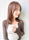 冬ミディアム外はねレイヤー◎透明感ブラウンp川口