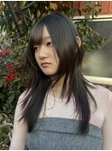 アプリコットオレンジ/くびれヘア/ウェーブショート［新潟］
