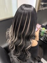 ヘアーデザイン ジェルム(Hair Design germe)&nbsp;プレミアム矯正×黒×グレーメッシュ / YUDU