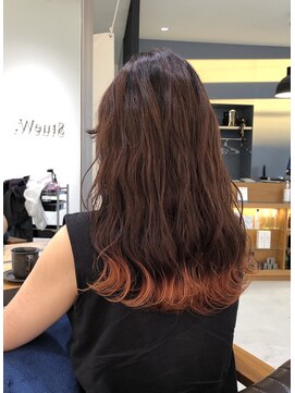 ストゥー(StueW.) 裾カラー×オレンジ【倉敷】【倉敷美容室】【倉敷美容院】