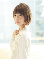 アイティー バイ アルバム 中野店(IT by ALBUM) ナチュラルボブ_オリーブカラーハイライトカラー_57191