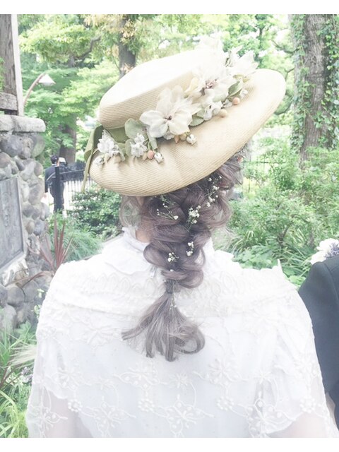 おしゃれ帽子でwedding　hair