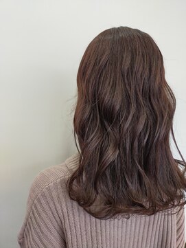 キュウヘアー(KYUU HAIR) セミロングウェーブ×モーヴピンク