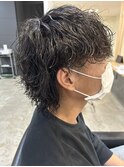ウルフマッシュ波巻きツイストスパイラルニュアンスパーマ眉毛