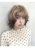 ベージュ×ブラウン エンドカラー