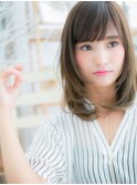斜めバングオリーブアッシュレイヤーカットc6上尾20代30代40代
