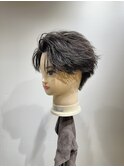 フェザーショートフェザーパーマセンターパートセンター分け