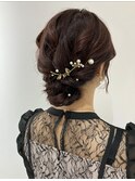 【シニヨンヘアアレンジ】ヘアセット/渋谷/黒染め/学割U24/眉毛