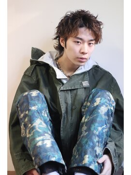 ブークル(boucle) メンズパーマ　スパイキーショート　アップバングパーマ