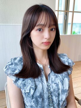 ラルユー 金山(LallYou) シャギーレイヤー韓国ワンホンヘアシースルーぱっつん前髪