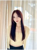 髪質改善トリートメントで叶う美髪ストレート　艶髪　前髪
