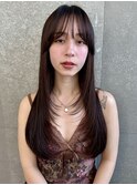 ◯くびれヘア/顔周り/韓国/レイヤーカット/黒髪/ロング/前髪