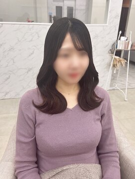 透明感ブラウンベージュ/レイヤーカット/顔まわりカット