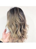 clan  <アッシュグラデーションカラー重軽ウェーブ美髪小顔ヘア