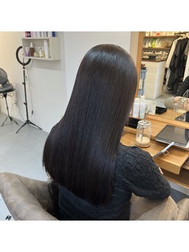 アンクル(ancre) 艶髪ストレート×セミロング×ダークアッシュ×髪質改善【広島】