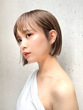 アフロートリノ(AFLOAT Leino) 【修】20代30代40代◎透明感カラー×韓国切りぱなしボブ