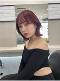 【lilley 稲永麻衣】レッドカラー+くびれヘア+天神韓国ヘア