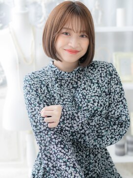 モッズヘア 越谷(mod's hair) 暖色系カラー透けバング前下がりぷつっとボブh3越谷20代30代40代