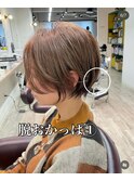 大人可愛い20代30代40代黒髪前下がりショートボブ丸みショート◎