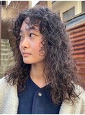 海外風ハードパーマロングパーマくせ毛パーマ