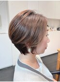 【脱白髪染め】白髪を薄くぼかしたショートヘア A Mplusミズイデ