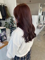 シェル 津山の手店(shel)&nbsp;30代40代艶髪ピンクブラウン＊美髪縮毛矯正×レイヤーカット