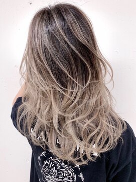 ブラン 天王寺(Blanc) 【Blanc】バレイヤージュ＿ダブルカラー＿ハイライトカラー