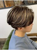 ショートレイヤー/デザインカット/ブラウンアッシュ
