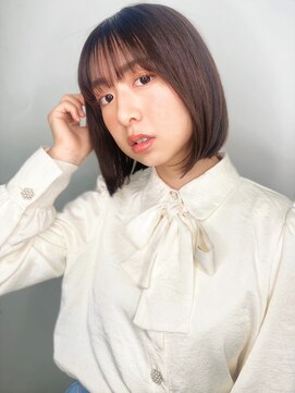 カバーヘア ブリス 川口(COVER HAIR bliss) オリーブグレージュ切りっぱなしボブディp1川口20代30代40代