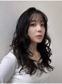 レイヤーパーマ/ニュアンスパーマ/ロング/顔周りレイヤー/北綾瀬
