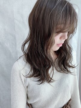 ムウ 難波(MOU) ハッシュカットフルバング似合わせカットレッドブラウン20代30代