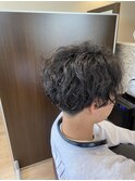 センターパートスパイラルパーマ