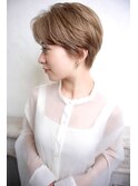 刈り上げ女子/ハンサムショート/ミルクティーベージュ髪質改善