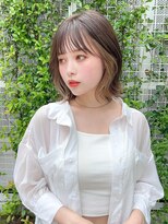 サロウィンフレンテ 新宿三丁目(SALOWIN Frente)&nbsp;石塚／韓国風インナーカラーベージュくびれボブ10代20代30代新宿