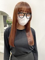 ラミエバイメルト 下北沢(lamie by melt)&nbsp;毛利/ブリーチなし暖色カラーオレンジベージュブラウン 顔まわり