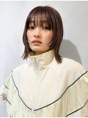 切りっぱなしボブエアリーロング美髪ピンクブラウン