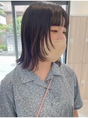 切りっぱなしボブ　ミディアム　顔まわりレイヤー　草加