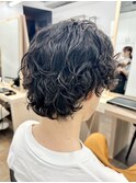 ツイストスパイラルパーマメンズマッシュ刈り上げ　奥東巧真