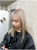 【unir】リタッチブリーチ＋オンカラーでミルクティーベージュ★