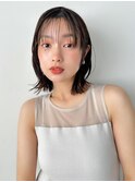 外ハネボブ×シースルーバング×暗髪カラー