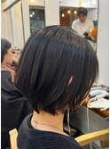 ショートボブ 透明感 地毛風カラー 小顔カット ひし形ボブ
