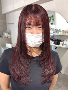 アドネ プライム(adne prime) ワインレッド/ボルドー/レイヤーカット