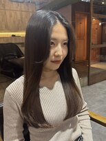 グランデュール 静岡駅前店(GRANDEUR)&nbsp;ミディアムレイヤー/顔周り/韓国/シャギー/黒髪/暗髪/静岡駅/